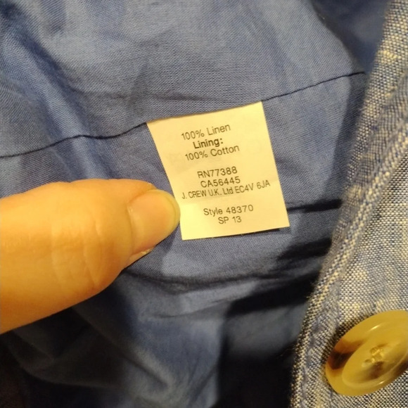 J. Crew Women's 100% Linen Blue Chambray Schoolboy Blazer Sz 2- Preppy Academia - Picture 6 of 7